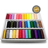 Isabella Dora Sewing Thread Organizer - 39 Spools Of Vibrant And Pastel Colors And Thickness In Portable PVC Box