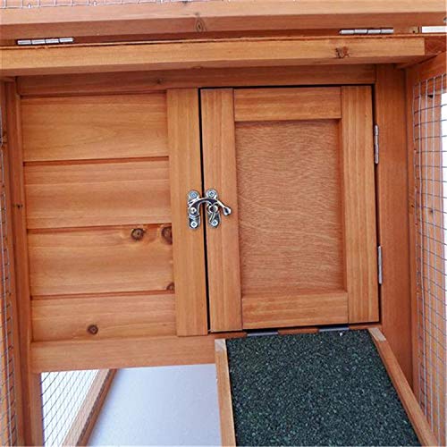 SHUTAO 61" Waterproof Two-Tier Wooden Rabbit Hutch Cage Chicken Coop House Bunny Hen Pet Animal Backyard