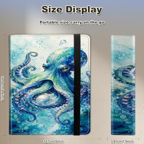 Image of Photo Album 4x6 120 Photos with Strong Elastic Band, Ocean Octopus | Large Capacity Premium Leather Picture Album, Portable Wallet Albums Photo Book for Family Anniversaries Wedding Baby