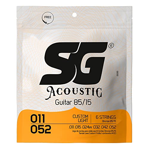 Encordoamento 011 SG, Aço Bronze 85 15, para Violão