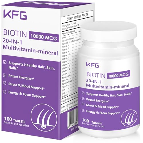 KFG Biotin 10000mcg, Women’s Multivitamin-Mineral, Keratin,