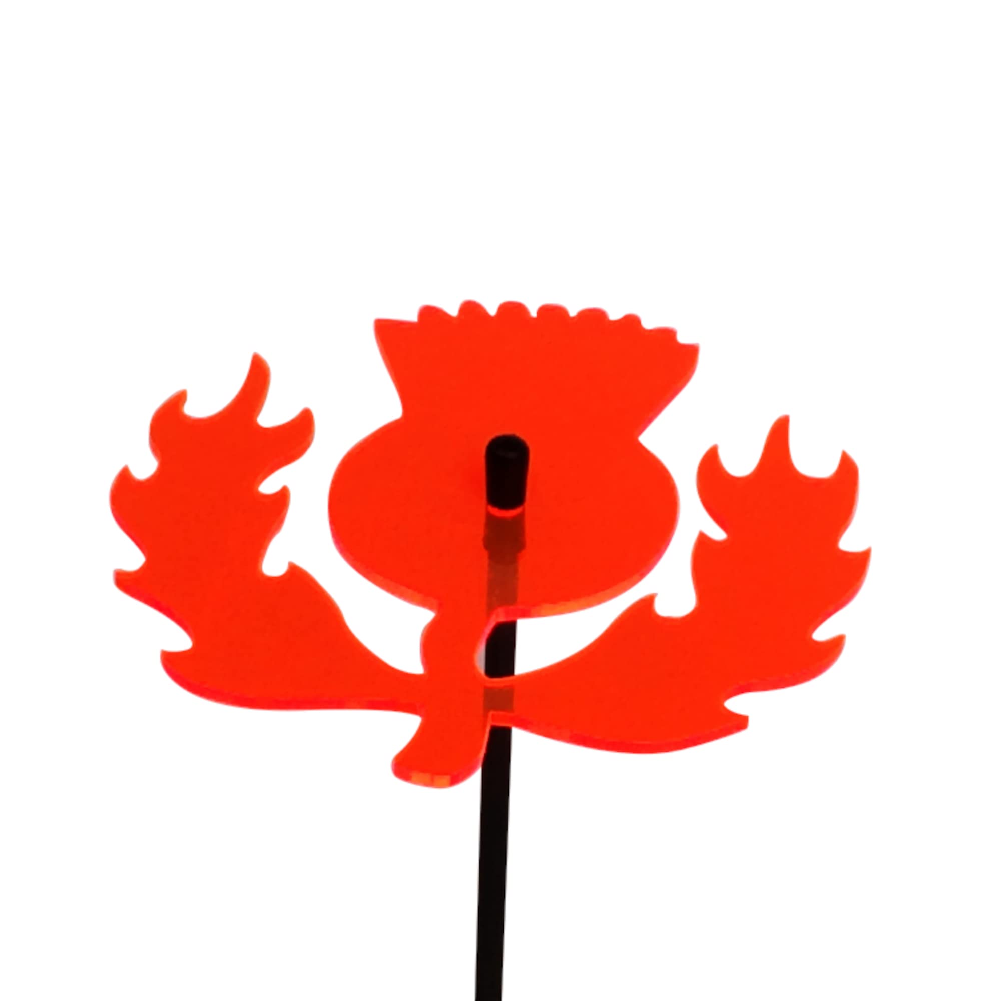Sun Catcher Garden Decor Fluorescent Red Scottish Thistle Large Stylish Decorative Garden Stake 75Cm/29.5'' High Outdoor Yard Ornament Great Gardeners Gift, Colour:
