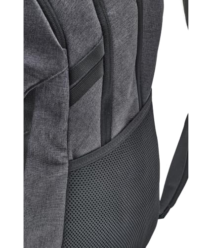 Image of Under Armour Unisex Hustle 6.0 Backpack, (006) Black Full Heather /Black /Metallic Silver, One Size Fits Most