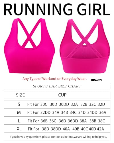 Image of RUNNING GIRL Sports Bras for Women,Seamless Strappy Sports Bra High Support Crisscross Back with Removable Pads