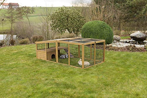 Kerbl Pet Freigehege mit Ausbruchsperre, Freigehege, Auslauf, 220x115x75cm, Spießtanne, Hasen, Kaninchen, Kleintiere, überdacht