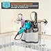 Polder Style Station, Organization for Styling Tools: Hair Dryers,Curling Irons, Straighteners, Brushes, Hang Over Towel Rack, Store Undersink or in Drawer, Black and Silver