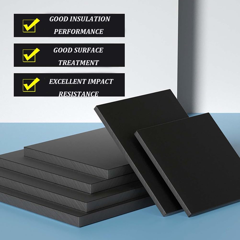 Hoja de plástico reutilizable ABS negro de 300 mm x 300 mm - 1 pieza(10mm)