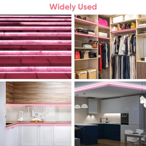 Tira de luz LED flexible COLLBATH 5 metros rosa con enchufe US miniatura 7