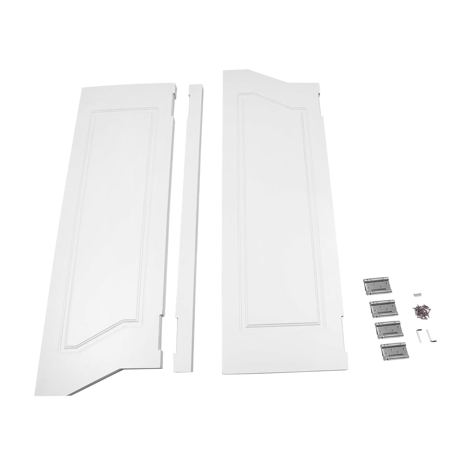 Porta basculante per salone, divisoria automatica, in legno, doppia porta, stile retrò, spessore 3,5 cm, per corridoio, cucina, bar, pub (bianco, 110 x 45 cm)