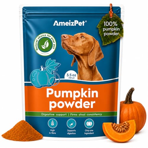 AmeizPet Pumpkin Powder For Dogs To Create Pumpkin Puree Fibre For Dogs Firm Stool 100% Pumpkins Pulp Powder For Good Bowel Activity For Dog Canned Pumpkins Alternative 100g (3.5 Oz.)