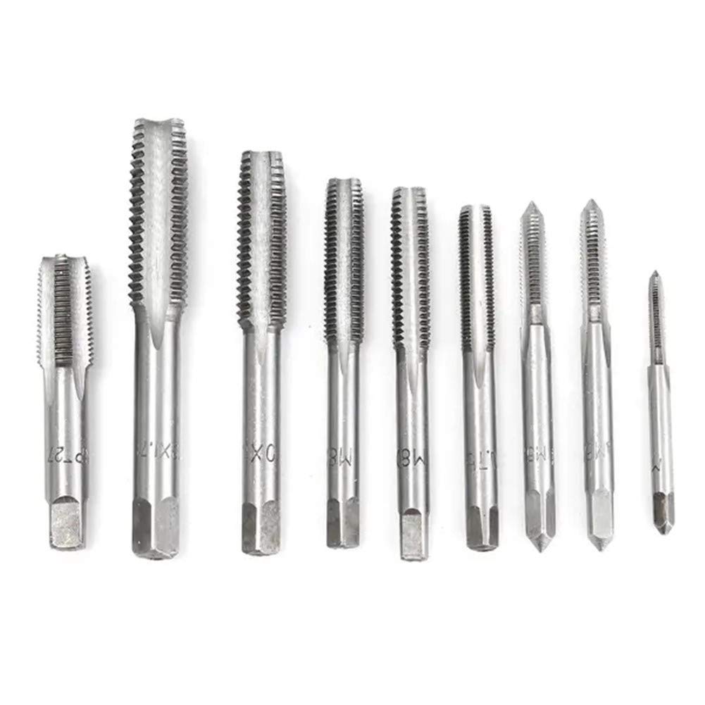 Juego de Llaves de Macho de roscar y terrajas métricas Pro M3-M12, Herramientas manuales de aleación de Metal, 40 Piezas