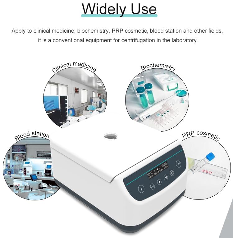 Lab Centrifuge Lab Centrifuge Machine with Max Speed 500-4000rpm Max RCF1967xg Semidiameter of Rotor 11cm for Clinical Medicine Biochemistry PRP Cosmetic Blood Station and Other Fields
