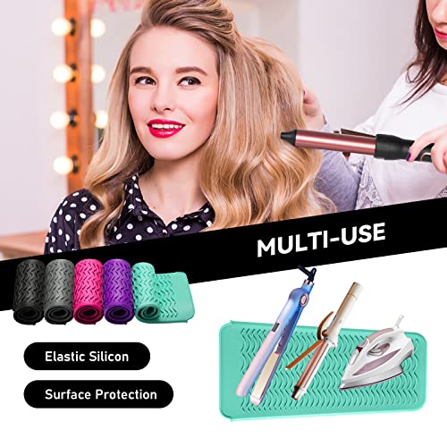 Booomu Heat Resistant Mat,Silicone Pouch For Flat Iron,Hair Straightener,Curling Iron,Hot Hair Tools.(Mintgreen) #TOP5