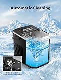 Portable Ice Maker Countertop, Dual-Size(Large/Small) Ice Machine with Self Cleaning, 1.5 Water Tank with Ice Scoop & Basket,9 Cubes in 6 Mins, 12Kg/24h, for Home/Kitchen/Office/Bar, Black - Image 5
