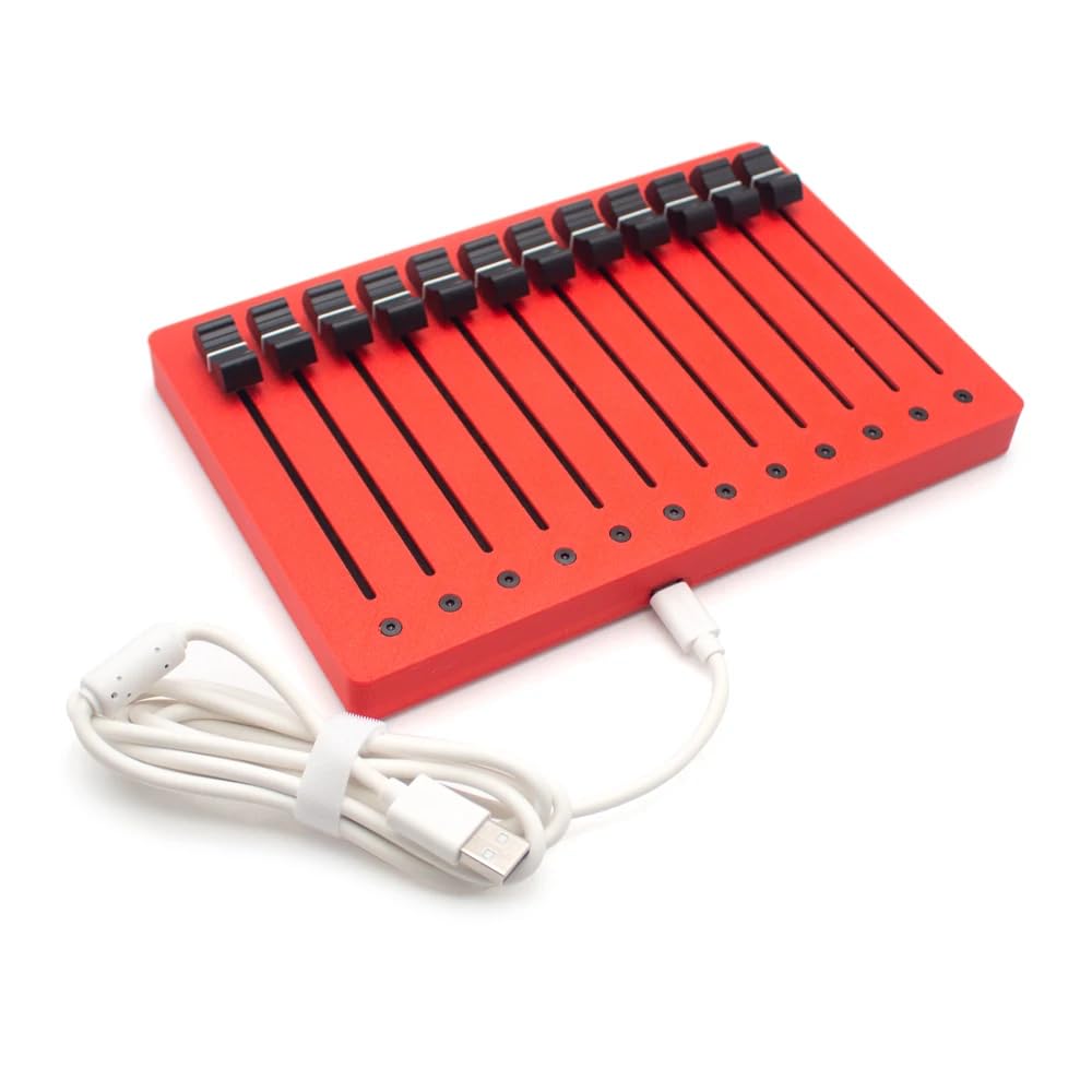 Toplionace EM-12F 12-Kanal Fader MIDI Controller mit 10cm Hochpräzisen Fadern und USB-Plug-&-Play Funktion