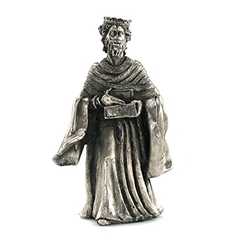 FranquiHOgar Presepe di Natale Nascita - Figurine con bagno in Argento Vintage | 8 statuine: Gesù Bambino, Maria, Giuseppe, Bue, Mula, 3 Re Magi | Fatto a Mano in Spagna