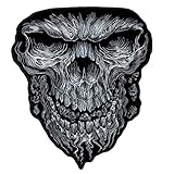 Giant Skull Emroidered Jacket Vest [10 x 11 Inches] Biker Patch