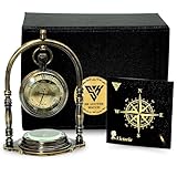 SKLUUYER Antique Brass Table Compass | Vintage Decorative Mechanical Gift for Boyfriend/Husband | Perfect for Birthday & Anniversary