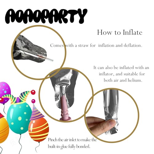 Image of Silver Happy Birthday Balloons Banner 16 Inch Mylar Foil | Happy Birthday Letters Sign for Women Men Adults Birthday Party Decorations