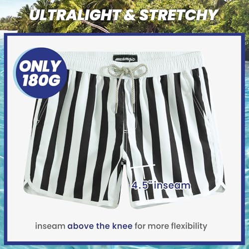 Image of maamgic Mens Boys Short 80s 90s Vintage Swim Trunks with Mesh Lining Quick Dry Swim Suits Board Shorts