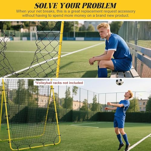 Red de voleibol bounce back net con tensores y protector para marco de 22,5 m 6