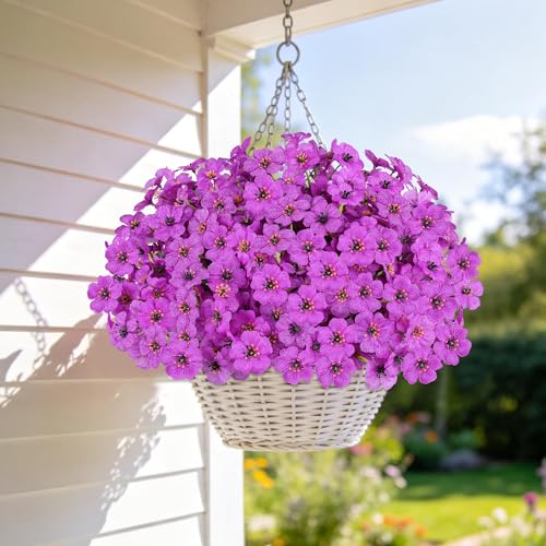 Image of AmyHomie 20 PCS Artificial Flowers for Outdoors, UV Resistant Fake Plants