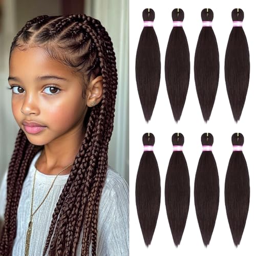 Dorsanee 12 Inch Pre Stretched Braiding Hair 8 Packs Short Brown Soft Yaki Texture Professional Synthetic Hair Extensions for Women & Girls #4