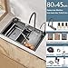 Kitchen Sink, Raindance Waterfall Sink, Large Kitchen Sink, 304 Stainless Steel Smart Sink, Integrated Sink Domestic Sink Set, Integrated Sink With Removable Faucet With Display Temperature ( Size : 8