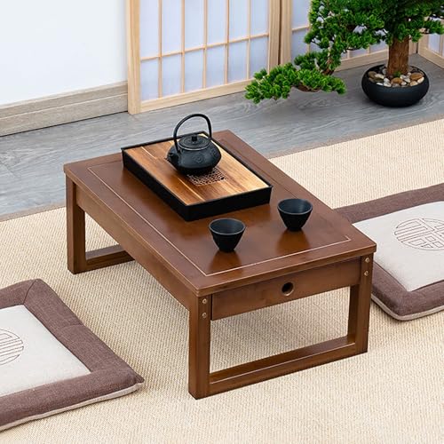 Table basse japonaise de salon en bambou d'appoint