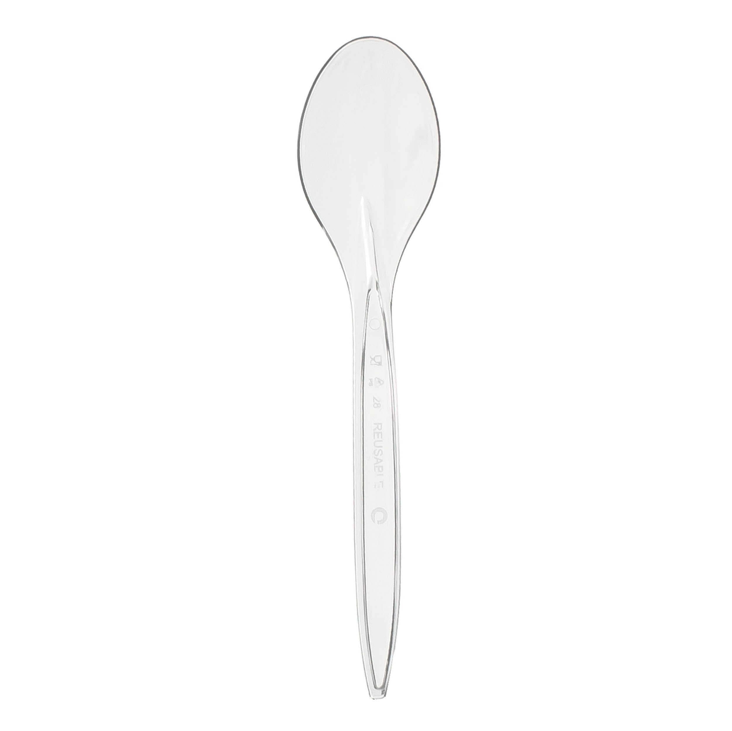 Plastiklöffel Mehrweglöffel 50 Stk. Transparent Plastikbesteck Mehrweg Plastik Löffel Suppenlöffel Party Besteck Partygeschirr Spülmaschinenbeständig (Transparent, 50)