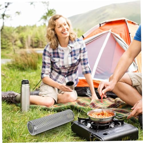 Protector de tubo de chimenea de acero inoxidable de 60mm para estufas de leña en camping 6
