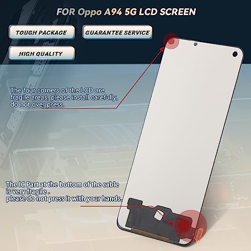 RongZy Display for Oppo A94 5G Screen Replacement LCD Touch Screen Internal Digitizer for Oppo A94 5G CPH2211 Replacement Assembly with Tools Kit(Black,Not for A94 4G) - Image 2