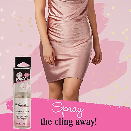 Hollywood Fashion Secrets Anti-Static Spray, Odorless, Portable, 1.7Fl Oz / 50Ml #TOP1