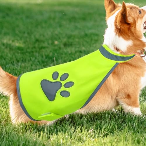 Sikweny Warnweste Hund Reflektierende Streifen Hundewarnweste mit Reflektierenden Elementen Warnwesten Einstellbares Design für Nachtwanderungen Outdoor Abenteuer Radbegleitung Training und Gesel (L)