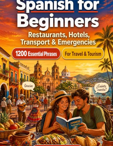 Spanish Phrase Book for Beginners: 1200 Essential Spanish Phrases for Travel: Easy Pronunciation Guide, Everyday Conversations, Restaurants, Hotels, Transportation, Shopping, Emergencies