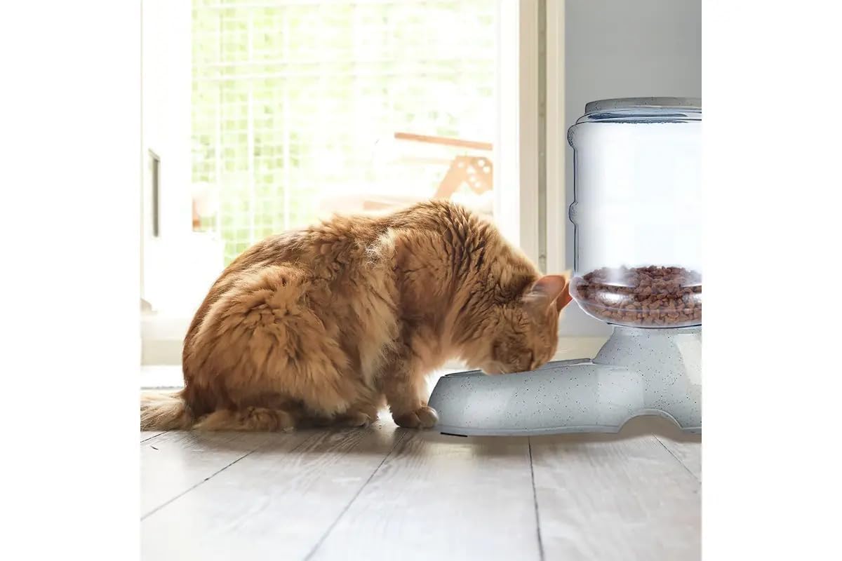 DARKFISH Plastic Pet Food Dispenser 3.8L Large Capacity Self-Dispensing Gravity Pet Feeder Cat Dog Feeding Bowl Automatic Feeding Pet Supplies Cat Food Dispenser, 4