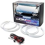 iJDMTOY 7000K Xenon White 240-SMD LED Angel Eyes Halo Ring Lighting Kit Compatible With BMW E34 E39...