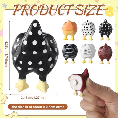 Set de 6 imanes de pollo decorativos para nevera miniatura 2