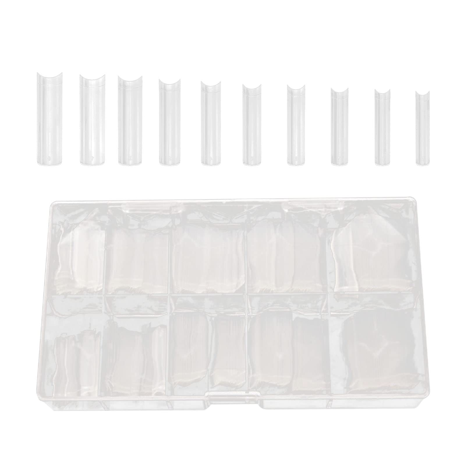Clous à Ongles Coffret Transparent 500 Pièces Faux Ongles