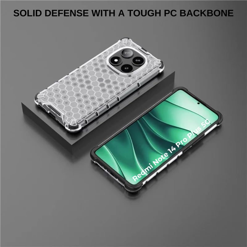 Image of Hard PC Back Case Cover for Mi Redmi Note 14 Pro Plus /Note 14 Pro+ Anti Slip Ultra Thin Shockproof Reinforced Corners (Polycarbonate|Clear)