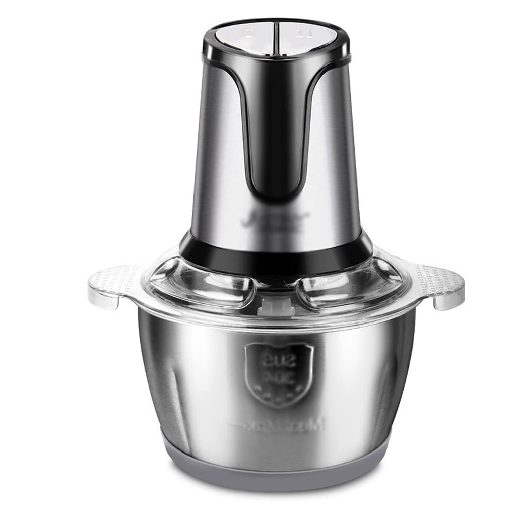 Picadora de Carne de Cocina for el hogar, Cortador de Verduras de 2L, trituradora de ajo, picadora eléctrica de Acero Inoxidable(EU)