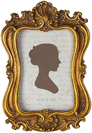 AELS 4x6 Inch Vintage Picture Frame, Elegant Antique Photo Frames with Glass Front, Photo Display, Tabletop & Wall Hanging, Gift Ideas