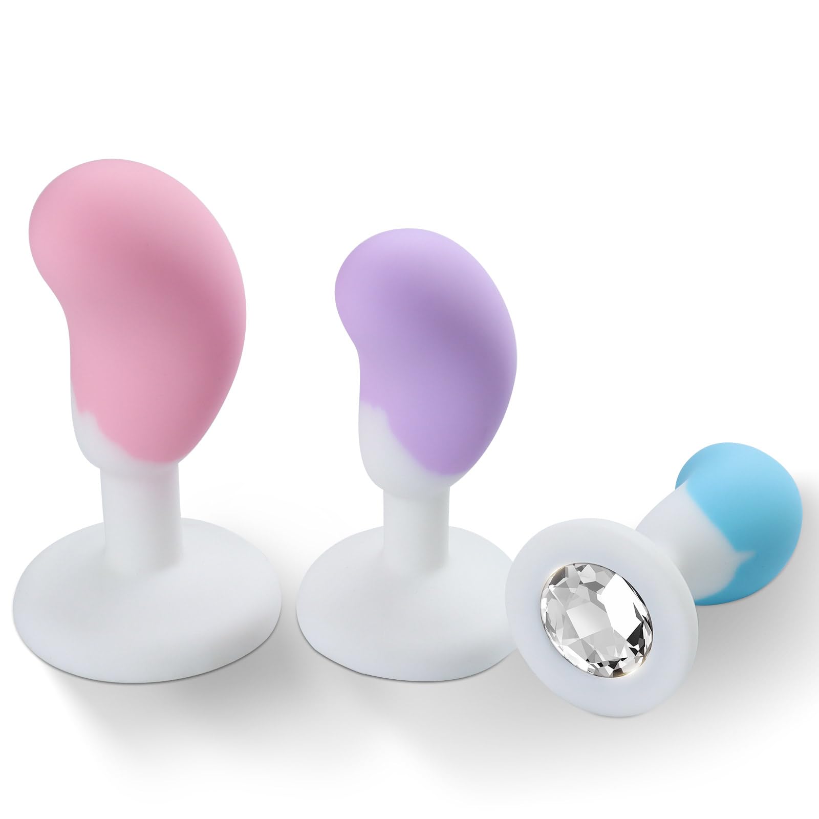 3PCS Silicone Butt Plug Jeweled Set Anal Training kit for Beginners to Advanced Sex Toys Games Adult Women