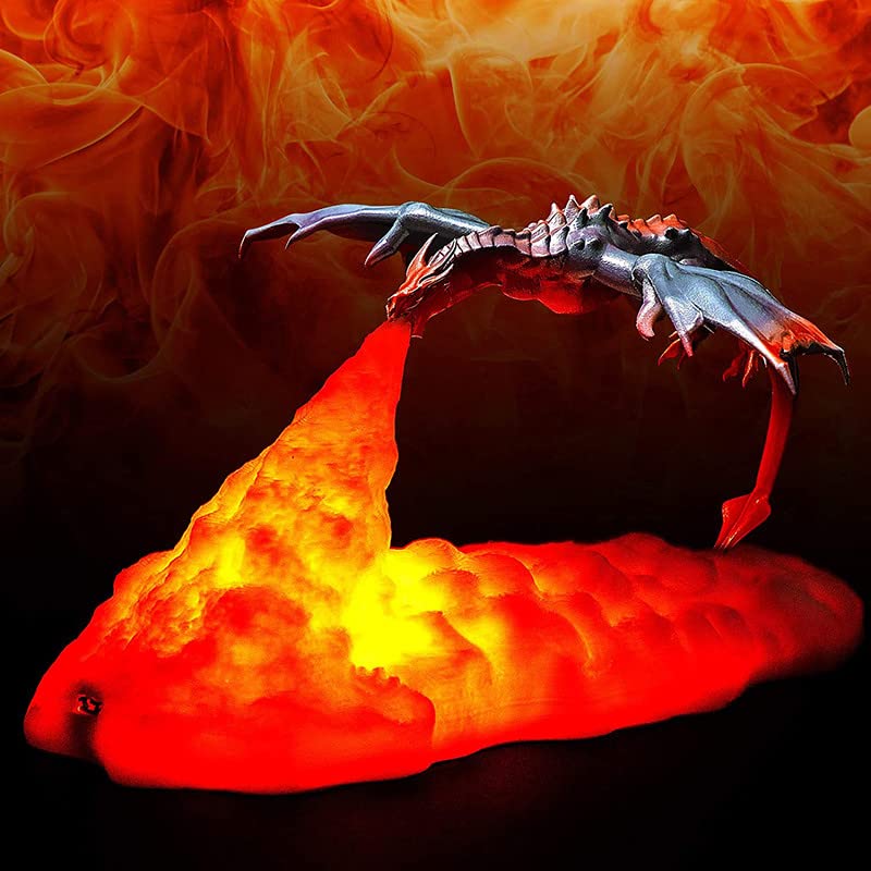 Materiale di alta qualità: questa lampada notturna con drago 3D è realizzata in materiale PLA sicuro, sicura e innocua per il corpo umano. La luce notturna viene fornita con morbido. La forma unica del drago porta una sensazione nuova ai bambini, oltre al design sputafuoco del drago, l'effetto è ancora più vivido. che è molto adatto per la decorazione della camera dei bambini camera da letto.