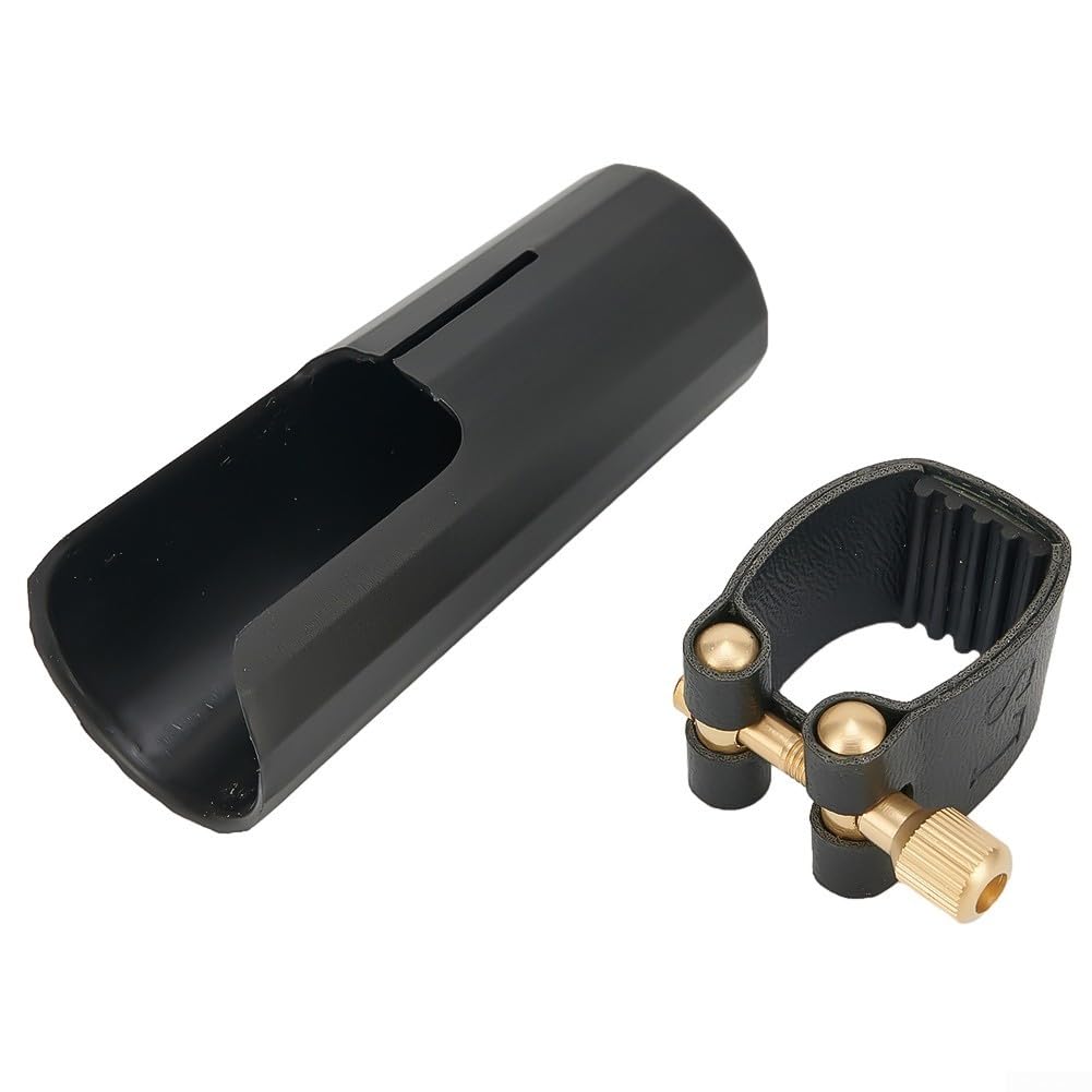 Ligature Sax, Embouchure de saxophone ténor, ligature en cuir avec capuchon, ligature d'embouchure de clarinette en cuir synthétique (pour ténor)