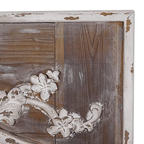 Deco 79 Wood Floral Carved Acanthus Wall Mirror, 33" X 2" X 43", Brown #TOP4