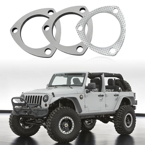 Image of 2.5 inch Exhaust Flange Gasket with 3 Exhaust Bolts Tool Set,Stainless Steel Exhaust Flange Repair Kit for Securing Exhaust System Component,Durable Car Accessories Exhaust Gaskets Kit (2.5 inch)