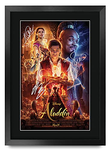 Photo Aladdin Will Smith signée sublimez votre déco cinéma avec ce cadre A3 HWC Trading
