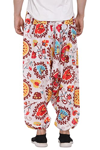Image of Whitewhale Men's Cotton Solid Harem Pants Yoga Trousers Hippie Pant