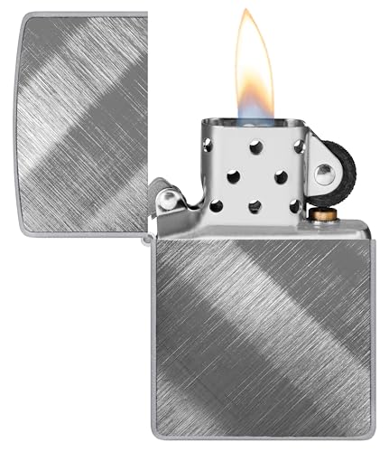 Image of Zippo Classic Diagonal Weave Windproof Lighter - Textured Chrome Finish with Subtle Pattern, Refillable, (BIS Certified)